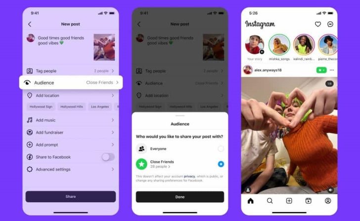 Instagram Artık Gönderilerinizi ve Makaralarınızı Sadece Yakın Arkadaşlarla Sınırlamanızı Sunuyor